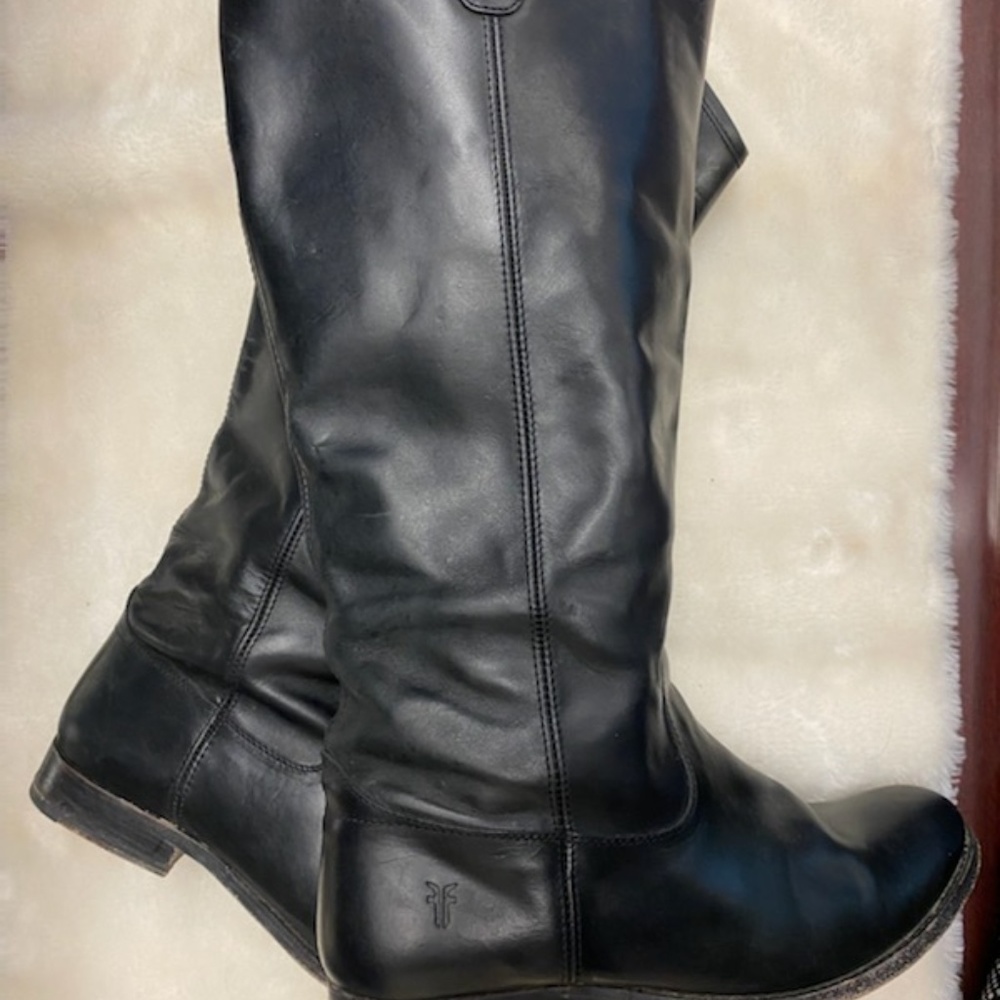 Frye Black Leather Button Boot Size 9